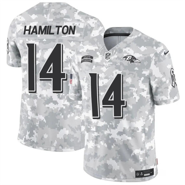 Baltimore Ravens #14 Kyle Hamilton 2024 F.U.S.E. Arctic Camo Salute To Service Limited Stitched Jersey - Zenithce