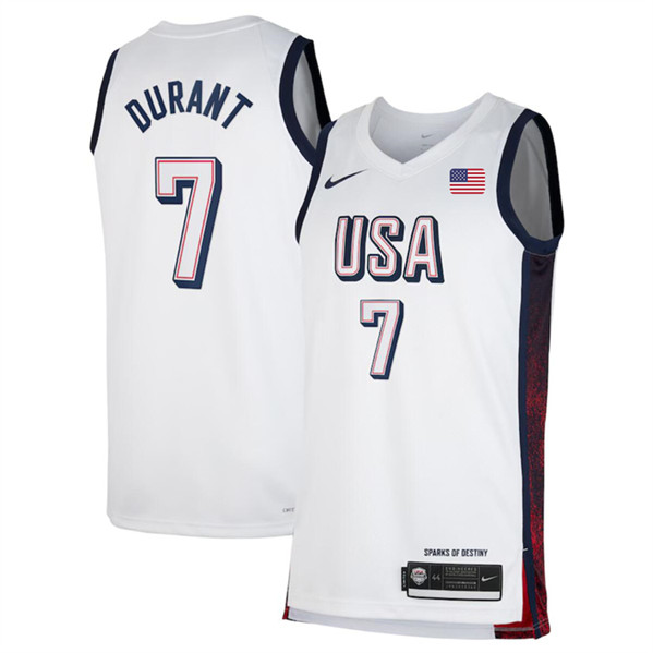 USA #7 Kevin Durant White 2024 Swingman Stitched Jersey - Zenithce