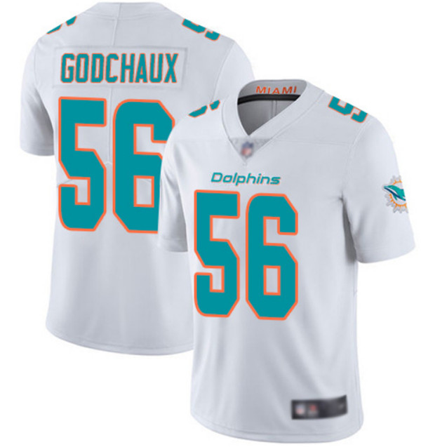 Miami Dolphins #56 Davon Godchaux White Vapor Limited Stitched Jersey - Zenithce