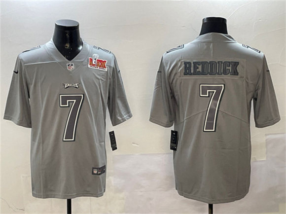 Philadelphia Eagles #7 Haason Reddick Gray 2025 Super Bowl LIX Patch Atmosphere Fashion Vapor Untouchable Limited Stitched Jersey - Zenithce