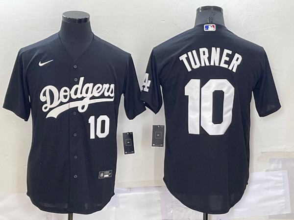 Los Angeles Dodgers #10 Justin Turner Black Cool Base Stitched Jersey - Zenithce