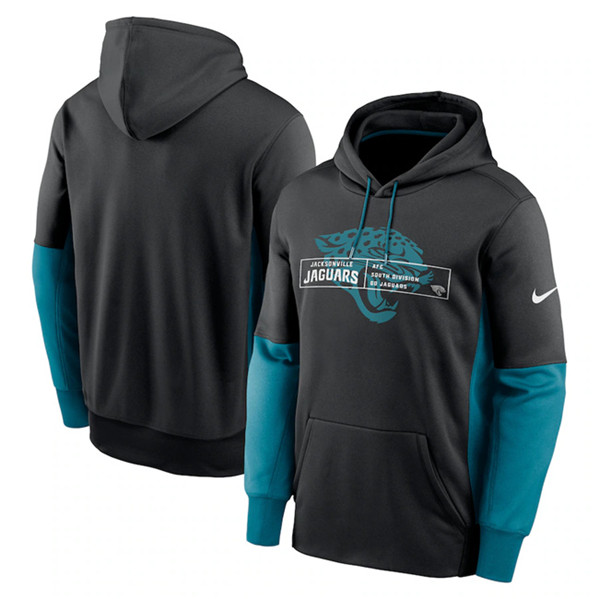 Jacksonville Jaguars Black Color Block Fleece Performance Pullover Hoodie - Zenithce