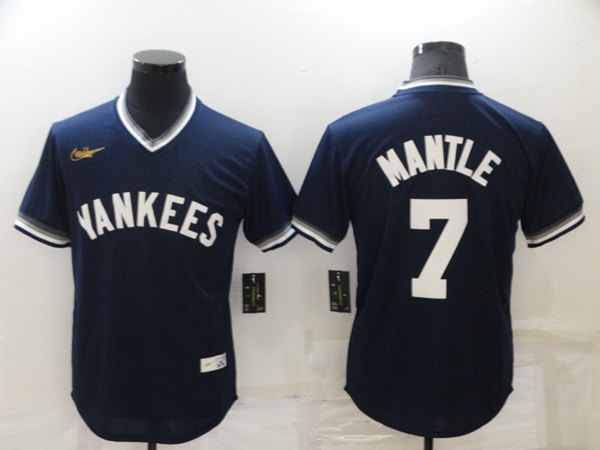 New York Yankees #7 Mickey Mantle Navy Stitched Baseball Jersey - Zenithce