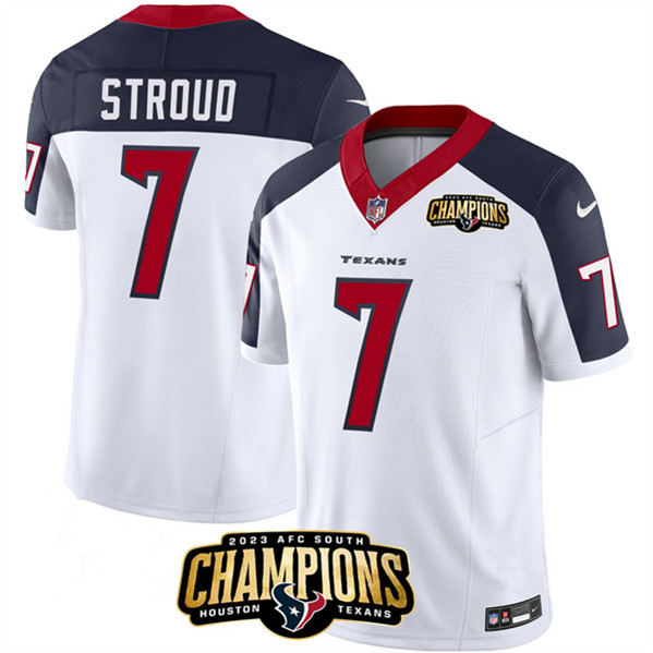 Houston Texans #7 C.J. Stroud White Navy 2023 F.U.S.E. Vapor Untouchable Limited Stitched Jersey - Zenithce