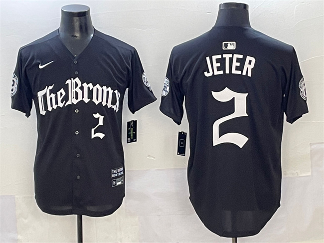 New York Yankees #2 Derek Jeter Black 'Gothic Legacy Edition' Vapor Premier Limited Stitched Jersey - Zenithce