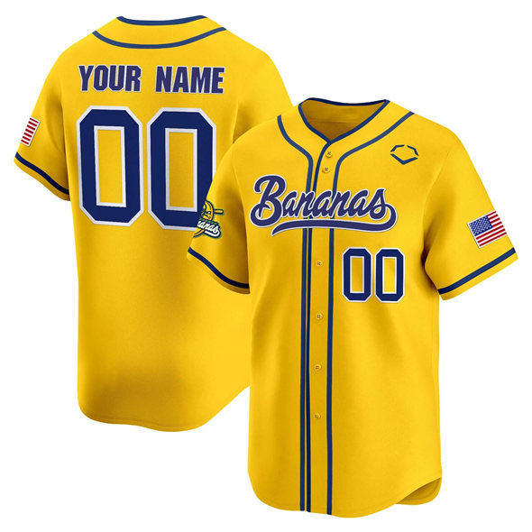 Savannah Bananas Custom Yellow Vapor Limited Stitched Jersey - Zenithce