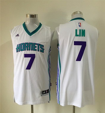 Charlotte Hornets #7 Jeremy Lin Revolution 30 Swingman 2015 New White Jersey - Zenithce
