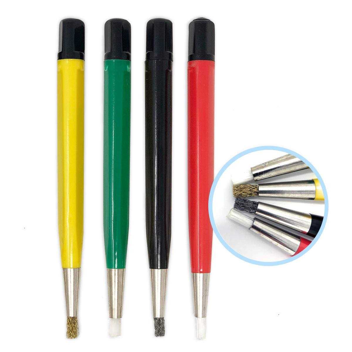 Pixiss Scratch Brush Pen Set Fiberglass Steel Brass - Zenithce