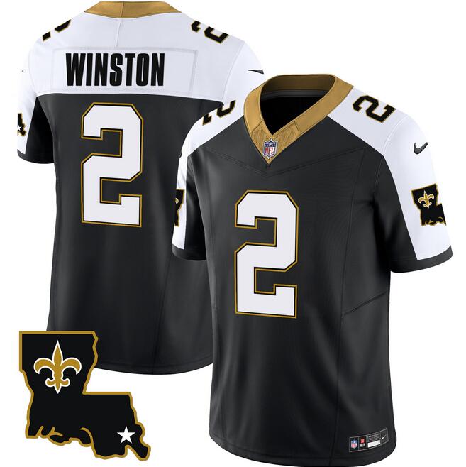 New Orleans Saints #2 Jameis Winston Black White 2023 F.U.S.E. 1987 Legacy Vapor Stitched Jersey - Zenithce