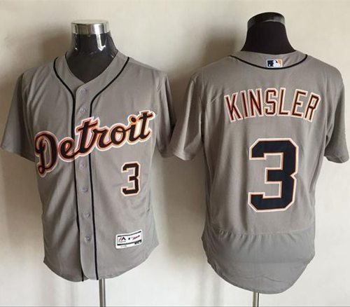 Tigers #3 Ian Kinsler Grey Flexbase Authentic Collection Stitched Jersey - Zenithce