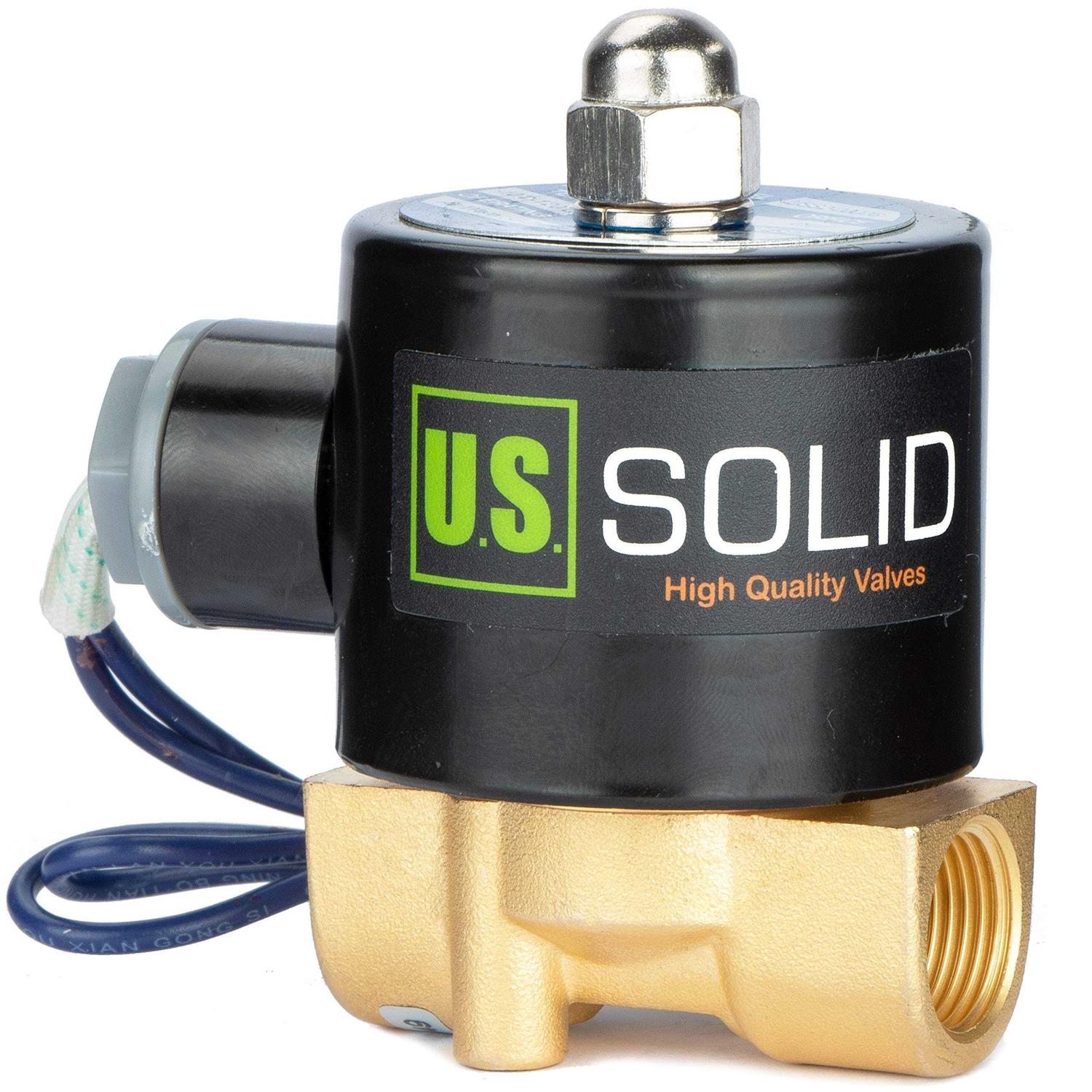 U.s. Solid Electric Solenoid Valve 3/4 110v AC Solenoid Valve Brass Body Normally Closed - Zenithce