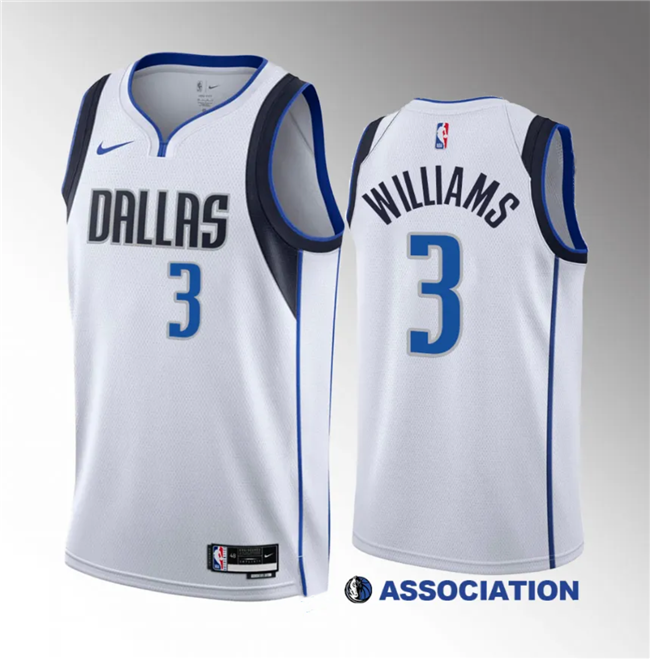 Dallas Mavericks #3 Grant Williams White Association Edition Stitched Jersey - Zenithce