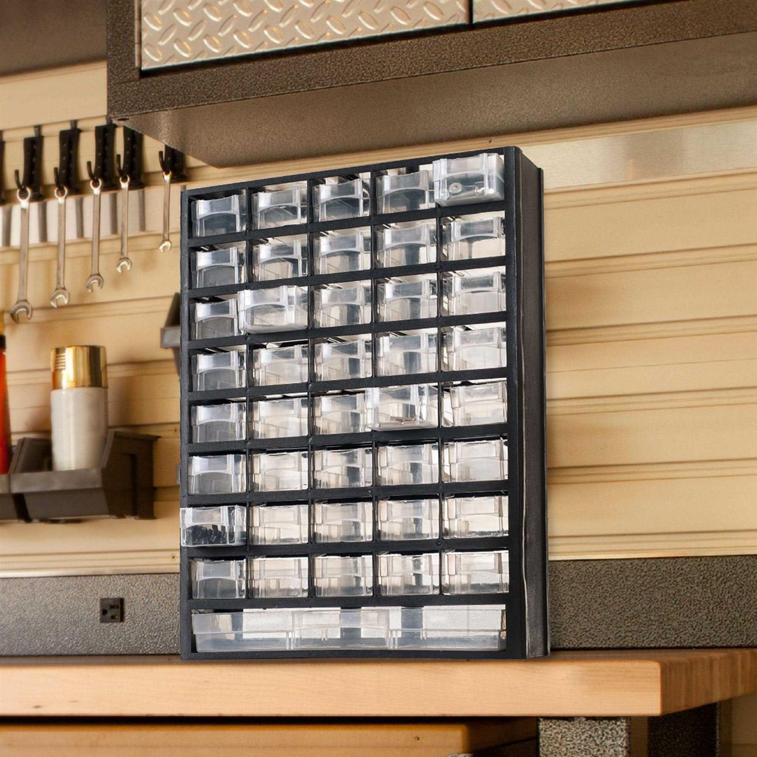 Stalwart 30 Bin Wall Mounted Parts Rack - Zenithce