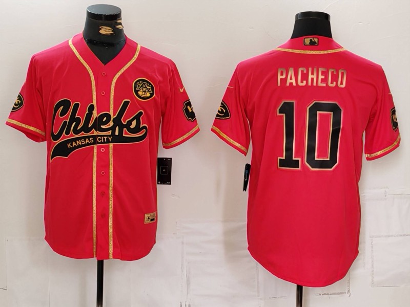 Kansas City Chiefs #10 Isiah Pacheco Red Gold Cool Base Stitched Jersey - Zenithce