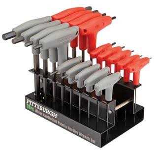 Pittsburgh SAE and Metric T-Handle Ball End Hex Key Set - Zenithce