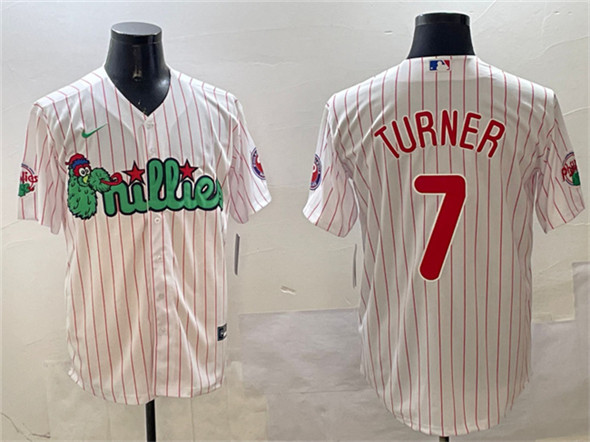 Philadelphia Phillies #7 Trea Turner White Phanatic Cool Base Stitched Jersey - Zenithce