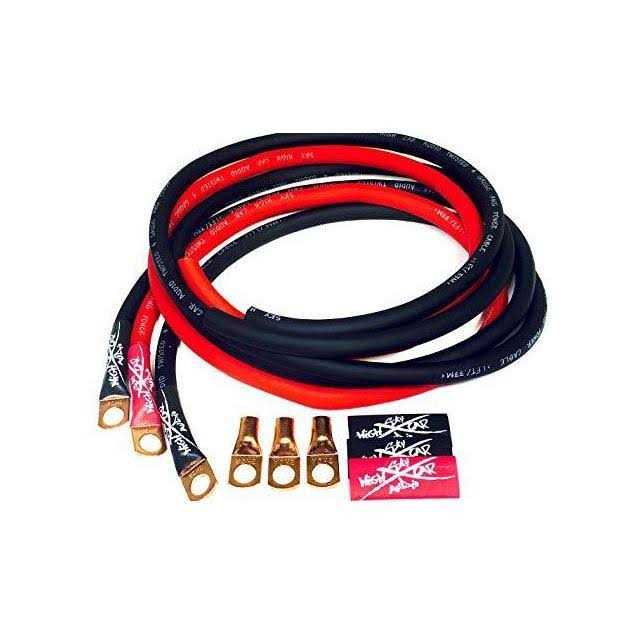 Sky High Car Audio Sky High Oversized 1/0 Gauge AWG Big 3 Upgrade Red/Black Electrical Wiring Kit - Zenithce