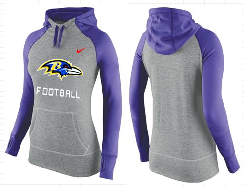 Women's Nike Baltimore Ravens Performance Hoodie Grey   Purple_1 - Zenithce