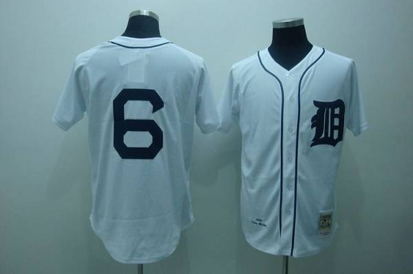 Mitchell And Ness Tigers #6 Al Kaline Stitched White Throwback Jersey - Zenithce