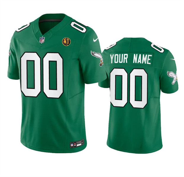 Philadelphia Eagles Custom Green 2023 F.U.S.E. Throwback With John Madden Patch Vapor Limited Stitched Jersey - Zenithce