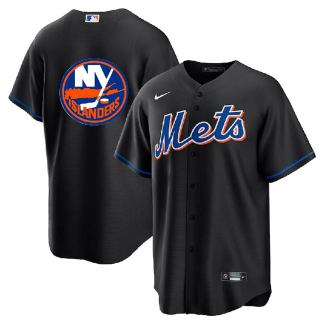 New York Mets Islanders Black Cool Base Stitched Jersey - Zenithce