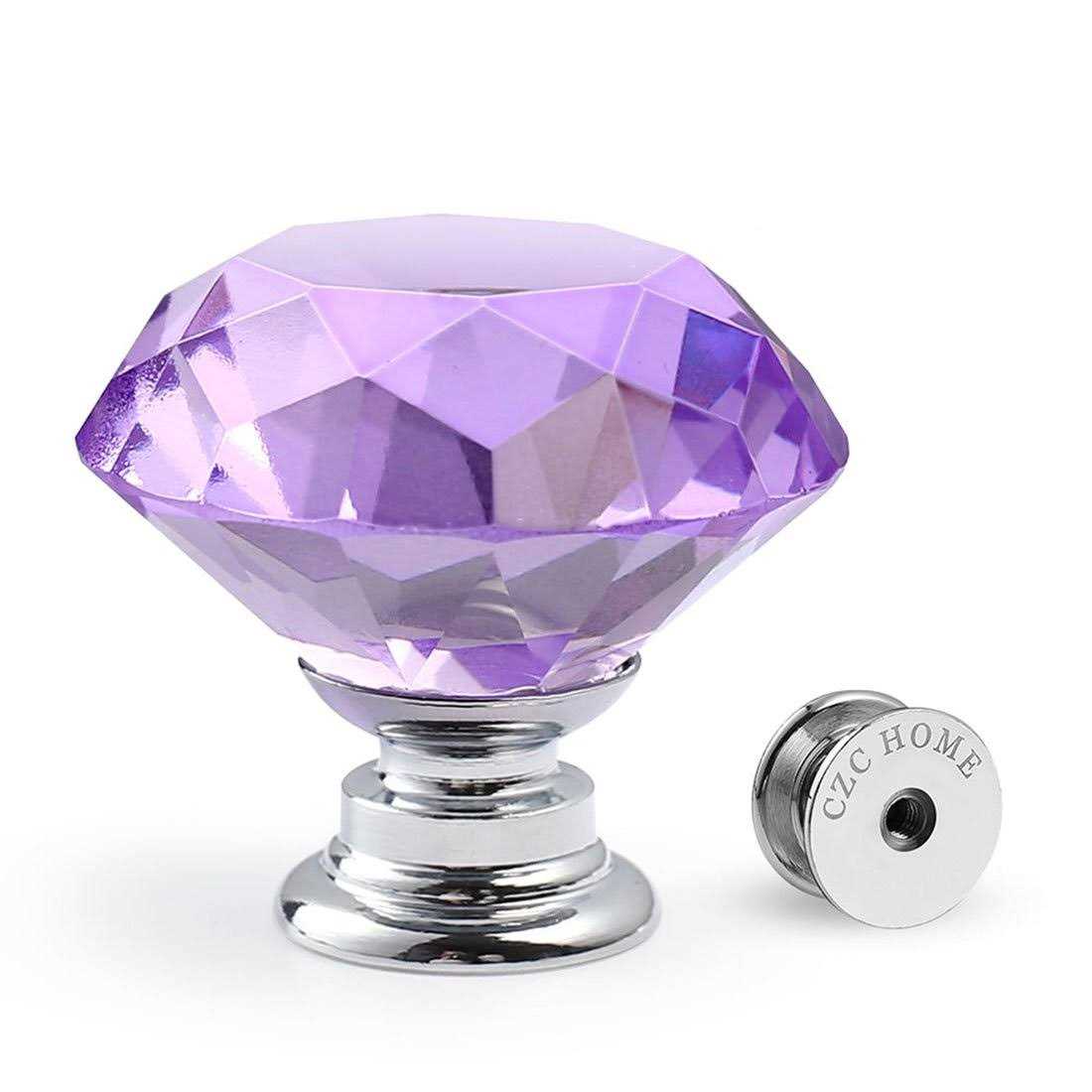 CZC HOME 10 PCS Diamond Crystal Glass Pull Handle Cabinet Knobs Cupboard Drawers Cabinet Dresser Bookcase Wardrobe - Zenithce