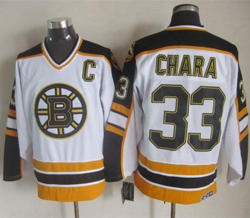 Bruins #33 Zdeno Chara White Black CCM Throwback Stitched Jersey - Zenithce