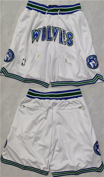 Minnesota Timberwolves White Shorts (Run Small) - Zenithce