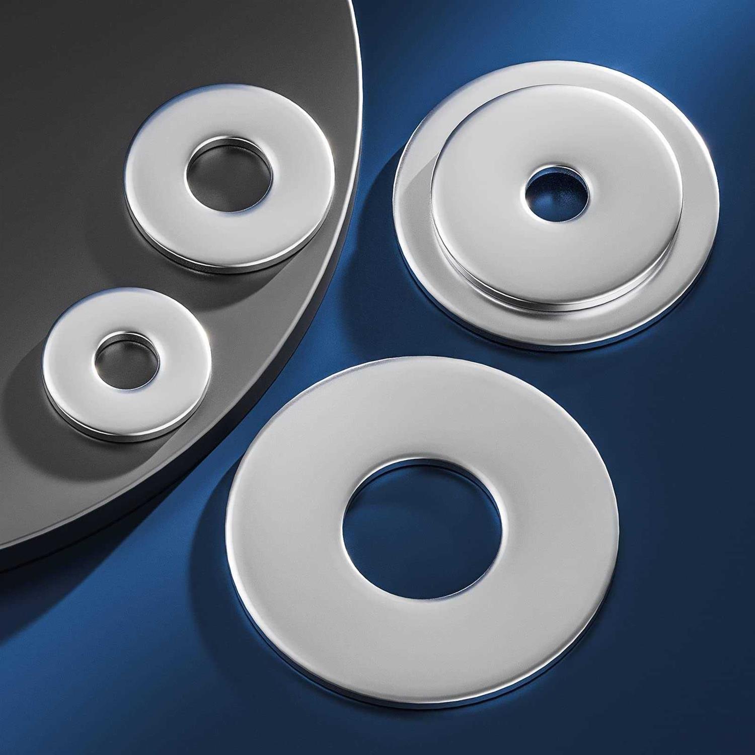 Wensilon Stainless Steel 304 Metal Flat washers for Screws and Bolts, Suitable for Factory Maintenance, Kitchen, Store and Outdoor - Zenithce
