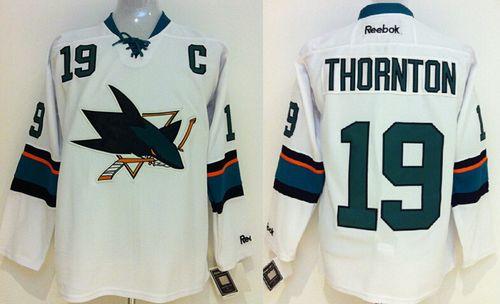 Sharks #19 Joe Thornton Stitched White Jersey - Zenithce