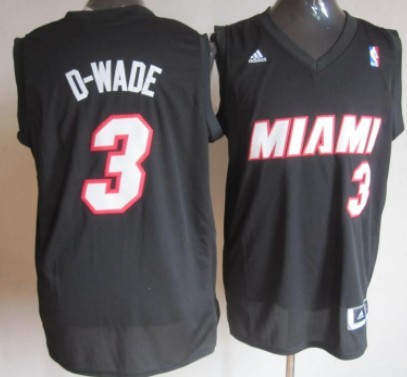 Miami Heat #3 D-Wade Black Fashion Jersey - Zenithce