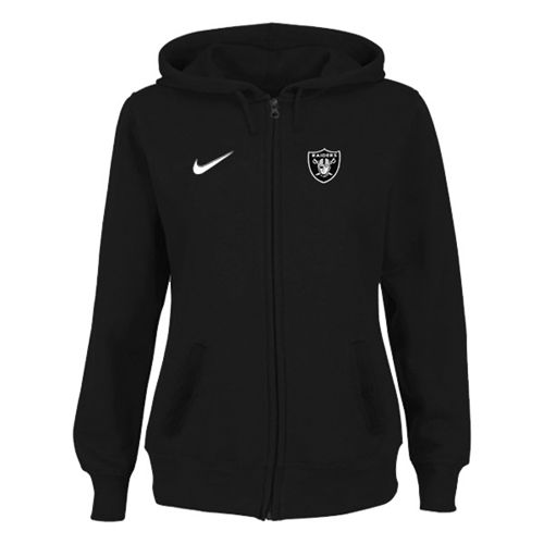 Women's Oakland Raiders Stadium Rally Full Zip Hoodie Black - Zenithce