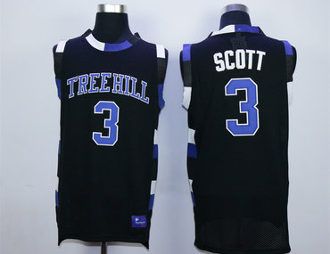 One Tree Hill 3 Lucas Scott Black Double Stitched Jersey - Zenithce