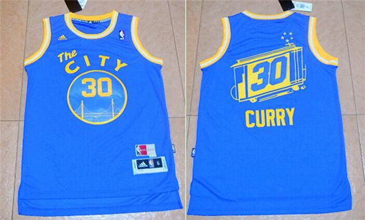 Golden State Warriors #30 Stephen Curry Revolution 30 Swingman 2015-16 Retro Blue Jersey - Zenithce