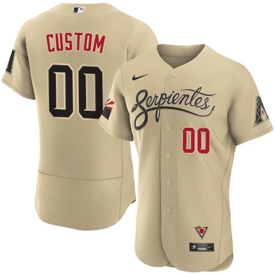 Arizona Diamondbacks Customized Custom 2021 Gold City Connect Flex Base Stitched Jersey - Zenithce