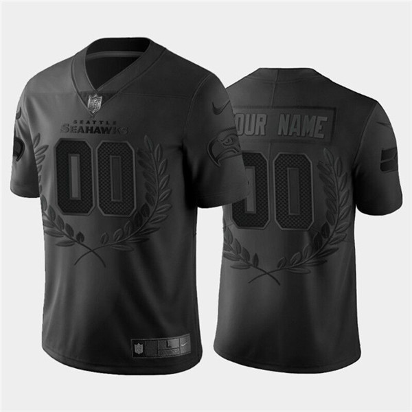 Seattle Seahawks Customized Black MVP Stitched Limited Jersey - Zenithce