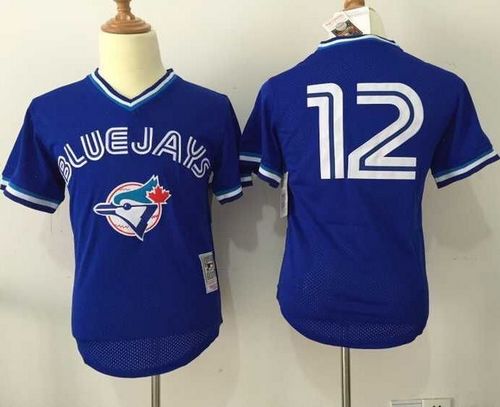 Mitchell And Ness Blue Jays #12 Roberto Alomar Blue Throwback Stitched Jersey - Zenithce