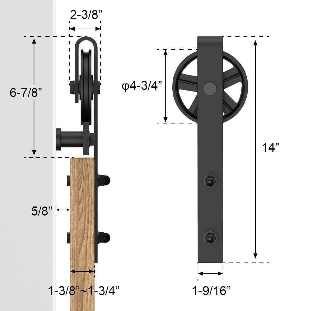 Sliding Standard Double Barn Door Hardware Kit Lazio Track Length - Zenithce