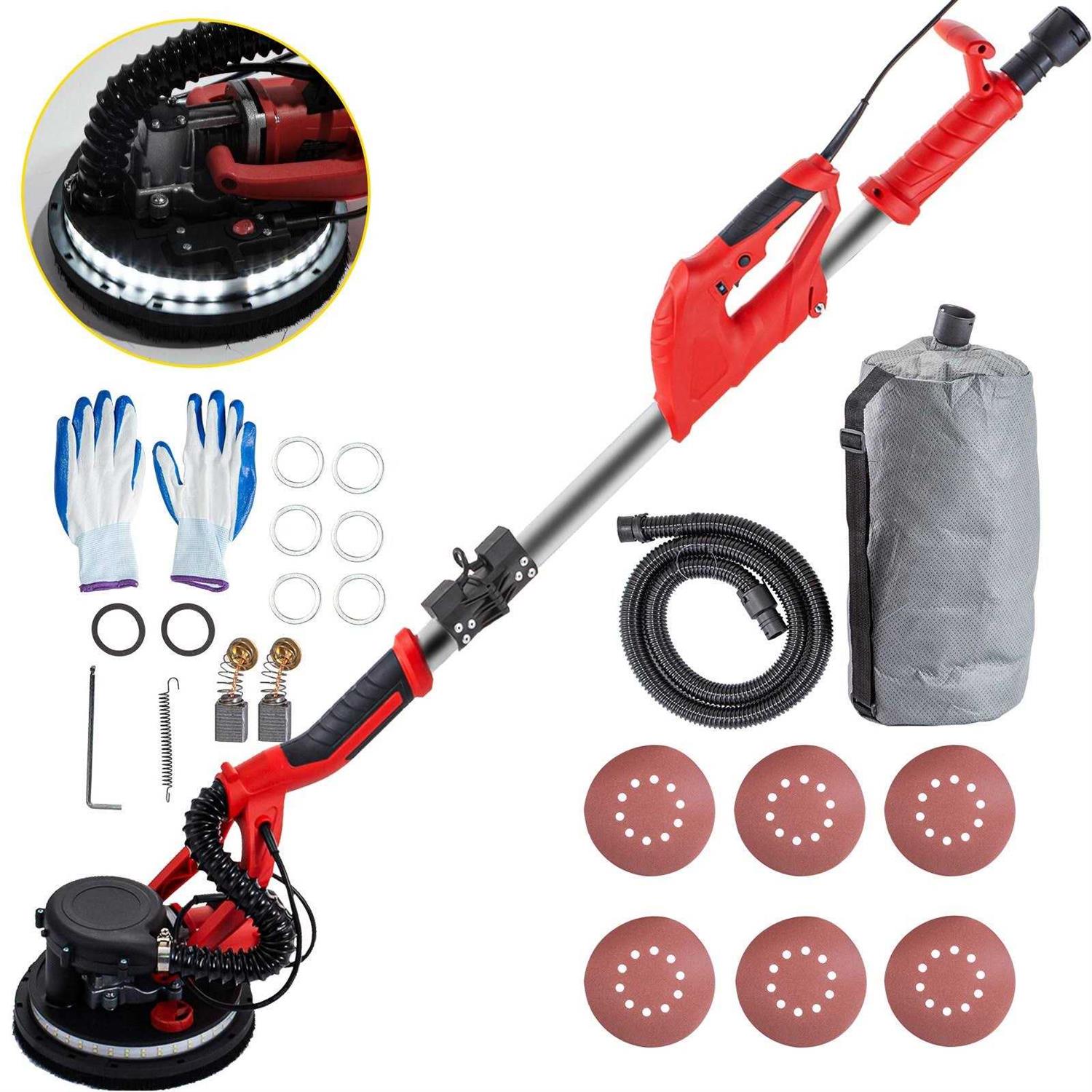 VEVOR Drywall Sander 850W Electric Drywall Sander Foldable Sheetrock Sander with Telescope Handle Electric Sander Variable Speed 800-1750RPM - Zenithce