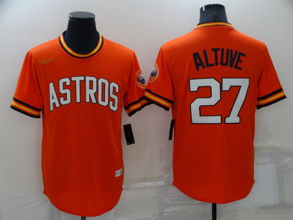 Houston Astros #27 Jose Altuve Orange Cool Base Stitched Jersey - Zenithce