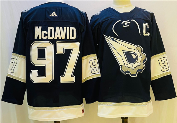 Edmonton Oilers #97 Connor McDavid Navy White Stitched Jersey - Zenithce