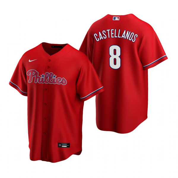 Philadelphia Phillies #8 Nick Castellanos Red Cool Base Stitched Jersey - Zenithce