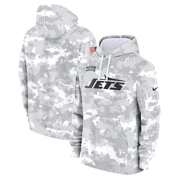 New York Jets 2024 Arctic Camo Salute To Service Club Fleece Pullover Hoodie - Zenithce