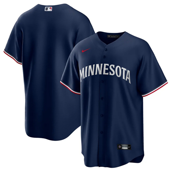 Minnesota Twins Blank Navy Cool Base Stitched Jersey - Zenithce