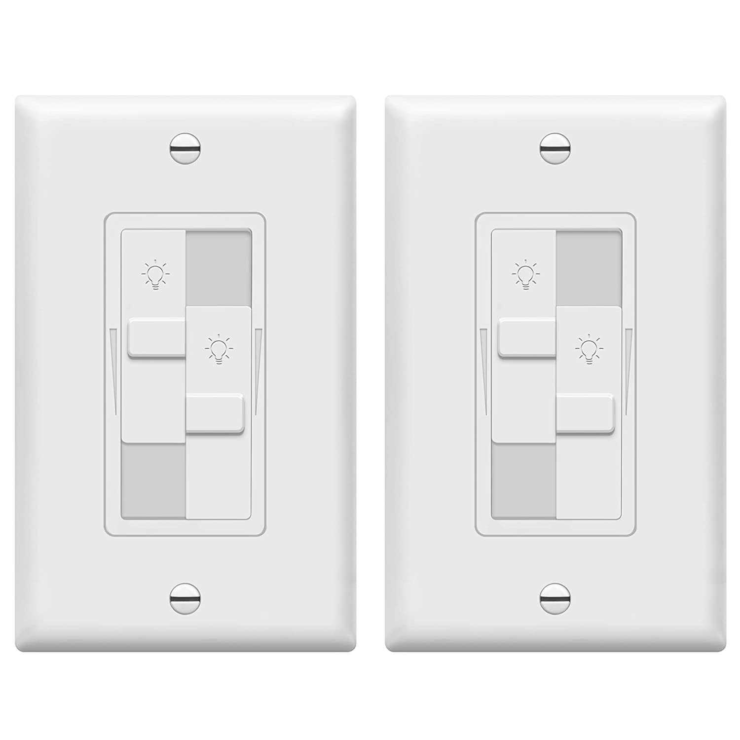 Topgreener Kalide Dual Load Dimmer Light Switch Double LED Dimmer Switch - Zenithce