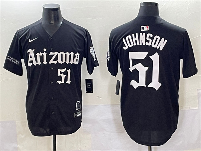 Arizona Diamondbacks #51 Randy Johnson Black 'Gothic Desert Fang Edition' Vapor Premier Limited Stitched Jersey - Zenithce