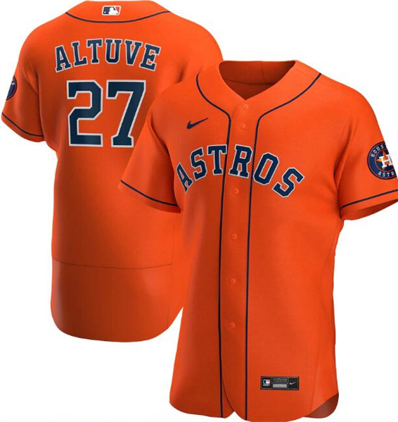 Houston Astros #27 Jose Altuve Orange Flex Base Stitched Jersey - Zenithce