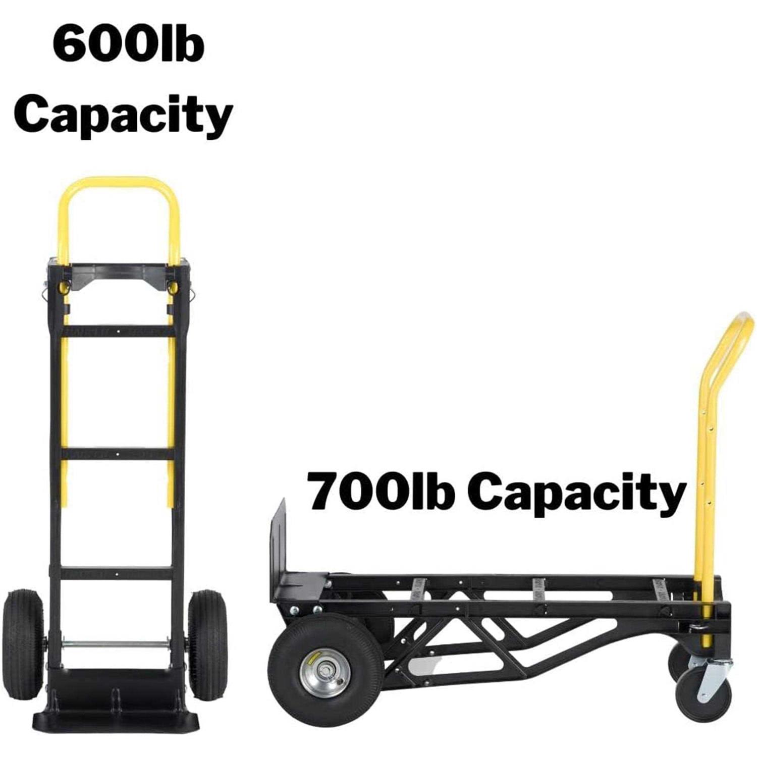 Harper Super Steel 1000 lb Capacity Flat-Free Heavy Duty Dual Handle Hand Truck H51T86 - Zenithce