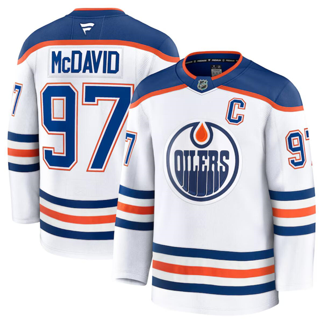 Edmonton Oilers #97 Connor McDavid White 2024-25 Away Stitched Jersey - Zenithce