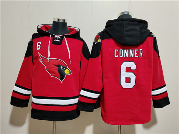 Arizona Cardinals #6 James Conner Red Ageless Must-Have Lace-Up Pullover Hoodie - Zenithce